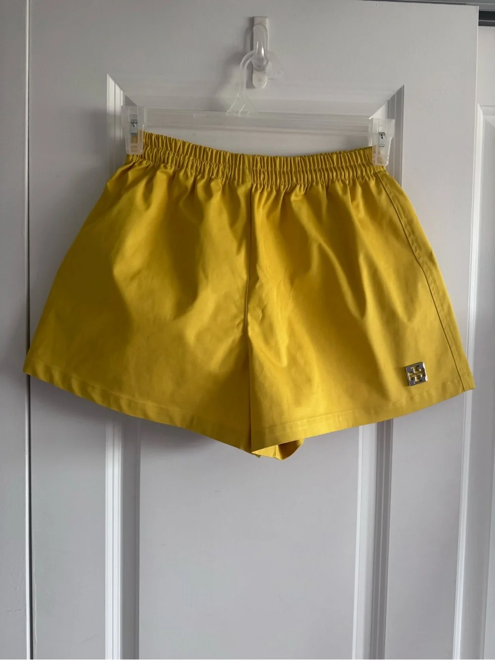 Tory Burch Bright Yellow Elastic-Waist Athletic Shorts
